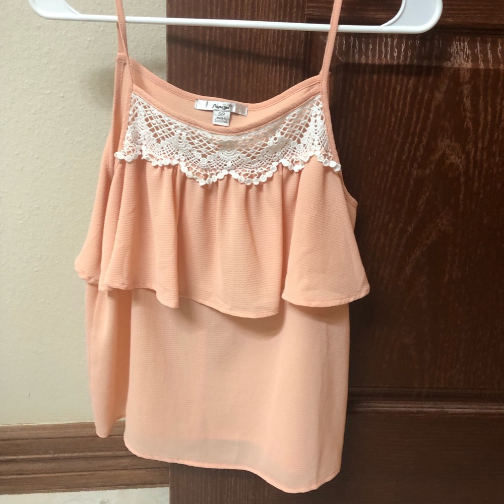 pink papaya spaghetti strap shirt